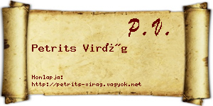 Petrits Virág névjegykártya